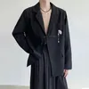 Herrenjacken NOYMEI Chinesischer Stil Anzugmantel Trend Mode Metallzubehör Dunkelschwarz Lose lässige Blazer Herrenbekleidung