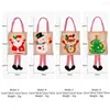 Kerstversiering 1 stks Ornament Cartoon Print Hangend Gestreept Been Draagtas Vakantiecadeau Handtas Herbruikbaar Voor Snoepcontainers