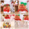 Botellas de almacenamiento 2 PCS Cubierta Gingerbread Man Caja de dulces Frascos transparentes Galletas de vacaciones Plástico Recipiente transparente