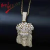 New Big Size Jesus Pendant Necklace With Tennis Chain Mens Iced Out Charm Jewelry Gold Silver Color Chain Hip Hop Jewelry 210323327s