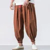 Herrenhose, einfarbig, Harun-Hose, lässig, chinesischer Stil, Eisseide, modisch, lockere Laterne