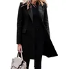 Abiti da donna Eleganti Cappotti con risvolto retrò slim Giacche Casual Cappotto a maniche lunghe da ufficio Moda Donna Blazer monopetto solido