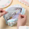 Pencil Cases Wholesale Pcs/Lot Creative Cream Puff Case Cute Aroon Bag Pen Box Stationery Pouch School Supplies Gifts Drop Delivery Dhawj