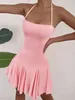 Urban Sexy Dresses Women Spaghetti Strap Bodycon Mini Dress Sleeveless Party Evening Club Female Soild Color