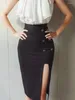 Werkjurken Koreaanse zomer sexy feestvakantie 2-delige outfits elegante dames chic ruche halter tops shirt blouse midi rok mujer slank