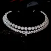 Grampos de cabelo Asnora Luxo Cubic Zirconia Nupcial Casamento Coroa Long Tiaras Marquise Cut Zircon CZ Prom Coronet Cristal Jóias