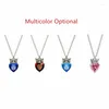 Pendant Necklaces Tibetan Sliver Crown Heart Necklcace Blue Red Pink Stone Multicolor Crystal Stones Choker Necklace Women Fashion 2023