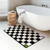 Halılar Vintage Grids Banyo Mat Yumuşak Kabarık Halı Yatak Odası Başucu Oturma Odası Halı Giriş Kat Anti Slip Pad Estetik Ev Dekor