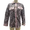 Giacche da donna Giacca da donna in velluto a coste Cappotto stile street Patchwork leopardato Risvolto Elegante primavera/autunno con vestibilità ampia