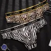 Underpants Men's Sexy Leopard Convex Pouch Briefs Letter Print Underwear Male Lingerie Sports Panties Fitness Low Waist T-back