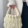 Super thick Icelandic wool diy hand woven bag made by oneself Handmade Korean version Handheld mailman bag 221102