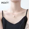 INZATT Real 925 Sterling Silver LOVE YOU Envelope Pendant Necklace For Fashion Women Fine Jewelry Cute Accessories LJ2010092863