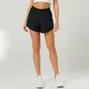 Shorts ativos com logotipo Lu 5 polegadas esportes soltos yoga calças de fitness roupas esportivas de verão feminino