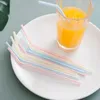 Canudos plásticos flexíveis, 100 peças, para suco, coquetel, smoothies, canudos descartáveis multicoloridos, suprimentos para festa