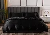Lyxbäddar Set King Size Black Satin Silk Comforter Bed Home Textil Queen Size Däcke Cover CY2005196250098