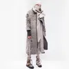 Men's Jackets Dune Waste Soil Style Asymmetrical Distressed Lamb Hair Long Overcoat Jacket Irregular Patchwork Woolen Thick Parka Coat