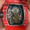 Men's and Women's Wrist Watches Swiss Richardmiler Top Wristwatches Men's Manual Mechanical 45x389mm Tourbillon Men's Watch Rm014 Red Devil Asia Limited 8 Red Ntpt HBBI