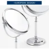 Kompakta speglar 8 tum 5x 7x 10x Förstoring Makeup Mirror 360 Roterande Professional Desktop Cosmetic Mirror 8 "Dubbelsidig förstoringsstativ 231102