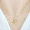 Colliers plaqués véritable collier en or 24 carats diffusion en direct chaîne pendentif femme Tanabata accessoires cadeaux de la Saint-Valentin 999 bijoux en or 18 carats 231101
