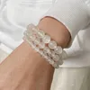 Charm Bracelets 100% Natural Plaster Selenite Bracelet 6810 mm Round White Fine AAA Stone Beads Mineral Cat Eye Yoga Balance Jewelry 231101