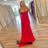 Vestidos de festa ranadoo elegante cetim baile para casamento strass sereia cintas de espaguete sem mangas vestido de fiesta personalizado