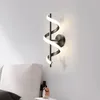 Wall Lamps Headboard Lamp Creative Spiral Bedroom Sconce LED Living Room TV Background Home Decoration Indoor Lighting