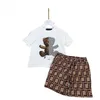 Costume pour enfants de créateur Vêtements pour bébés élégants et beaux Costume d'été en coton à manches courtes pour enfants Taille 90 cm-160 cm B11