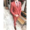 Herenpakken knappe groomsmen wol blend bruidegom tuxedos heren heren trouwjurk man jas blazer prom diner (jasbroekbroekvest) a129