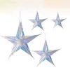Flores decorativas 4 peças estrelas penduradas papel 3D hexagrama decoração enfeites de leques coloridos (60 CM / 40 CM / 30 CM / 15 CM)