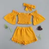 Ma Baby 1-6Y Toddler Kid Girl Clothes Set Off Shoulder Crop Tops Ruffle Shorts Fashion Children Outfits Summer Holiday Clothing P230331