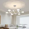 Candeliers Projeção de prata Modern Led para sala de estar quarto de escritório apartamento de escritório e luz de villaing