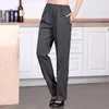 Herrenhosen Red Peppers Restaurant Uniform Chef elastische Taille Arbeitskochhose schwarz-weiß gestreift Lebensmittelservice-Kleidung