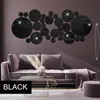 Wall Stickers 30pcs 3D Mirror Sticker Round DIY TV Background Room Decor Bedroom Bathroom Home Decoration