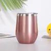 Water Bottles 12 Oz Stainless Steel Eggshell Coffee Mugs Tumbler Cup Drink With Lid Wine Double Wall Insulated Cups