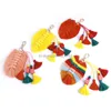 Personlighet Böhmen Charm Tassel Keychain för kvinnor Girl Car Bag Hanging Key Chain Jewelry Handvävd bomullstassning Keyring