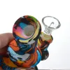 Printing Silicone Water Pipe With Glass Bwol 14mm Fmale Detachable Bong For Dry Herb Quartz Banger Hanger Wax Smoking Hand Pipe Dab Rigs ZZ