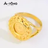 Cluster Rings AYONG Turkish Gold Coin 18k Plated Dubai African Saudi Arabia Women Wedding Party Accessories