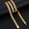 Fin 9 mm full VVS Moissanite Diamond Iced Out Miami Cuban Link Chain 925 Sterling Silver Necklace
