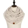 Halsdukar kvinnor fast färgkabel stickning ull snood vinter hals varmare cowl krage cirkel halsdukar AC041 231101