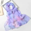 Foulards Runmeifa Mode Printemps Été Femmes Floral Impression Plage Foulard En Soie Châles Femme Longues Wraps Plage Crème Solaire Hijab 231101