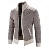 Mens Wool Blends tröja Coat Fashion Patchwork Cardigan Män stickad jacka Slim Fit Stand Collar Tjock varma rockar 231101