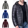 Hommes Down Parkas Veste légère Puffer Hommes Manteau à capuche en plumes Vestes rembourrées ultralégères Printemps Hiver Plus Taille 5XL 6XL 231101