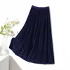 Skirts High Waist Pleated Half-body Skirt Female 2023 Spring And Summer Loose Literary Fashion Temperament Casual Medium-length