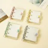 Creative Cute Transparent 3 Ring Mini Loose-Leaf Hand Book Student Portable Notebook Binder Kawaii School Supplies