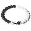 Strand Tai Chi Beaded Bracelet Natural Stone Lava Couple Yin Yang Bracelets 8mm Beads Jewelry For Men Women Lovers Bangle