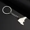 Pendant Necklaces Stainless Steel Dominican Map Flag Keychain Dominicans Country Jewelry