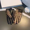 CHarm Designer Gloves Leather Glove Ladies Sheepskin Leopard Winter Mittens For Women Cashmere Inside Official European Size L M GM-5