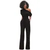 Dames Jumpsuits Sexy Off One Schouder Elegante Dames Rompertjes Korte mouw Vrouwelijke Overalls Zwart Rood Geel Blauw Plus Size Xxl Y190290q