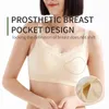 Bras LERVANLA 6052 Silicone Breast Forms Fake Breasts Mastectomy Bra with Pockets for Artificial Prosthesis Woman Without Steel Ring 231102