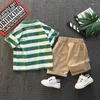 Set di abbigliamento Ienens a maniche corte a right a strisce pantaloncini per bambini cauli casual school abiti da 0 a 4 anni